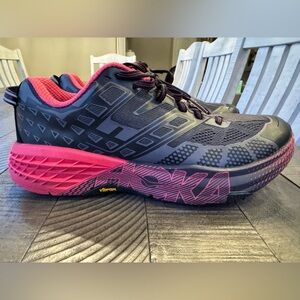 HOKA - Hoka One One Speedgoat 2 Black/Azalea Running Shoes Women’s Size 8.5